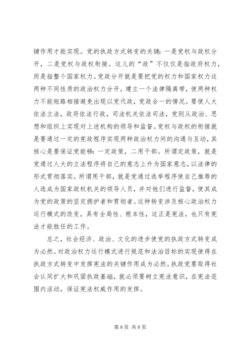 小议宪法在党的执政方式的作用.docx