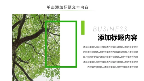 绿色环保森林湿地环境保护生态森林业PPT模板