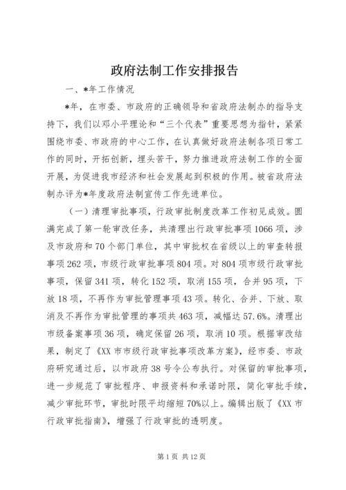 政府法制工作安排报告.docx