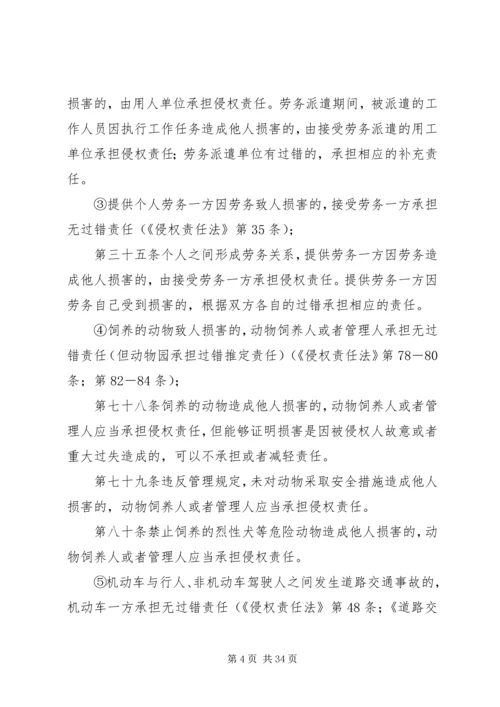 侵权法中过错推定和无过错责任的适用范围5则范文.docx