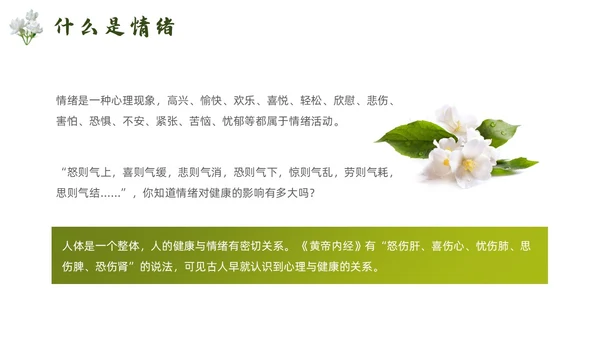 简约风情绪与健康培训PPT模板