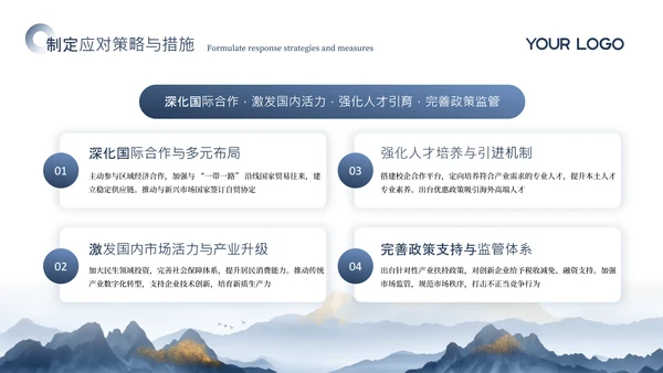 蓝色商务踔厉奋发勇毅前行汇报总结通用PPT模板