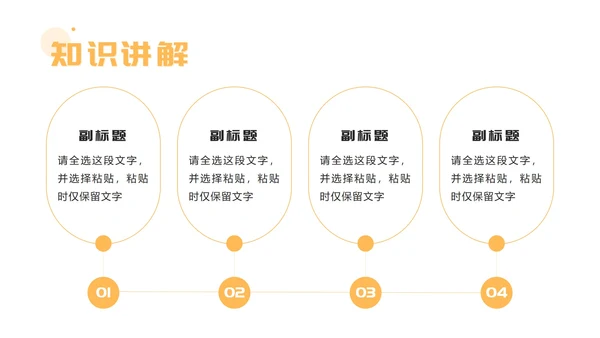 黄色商务简约教学ppt模板