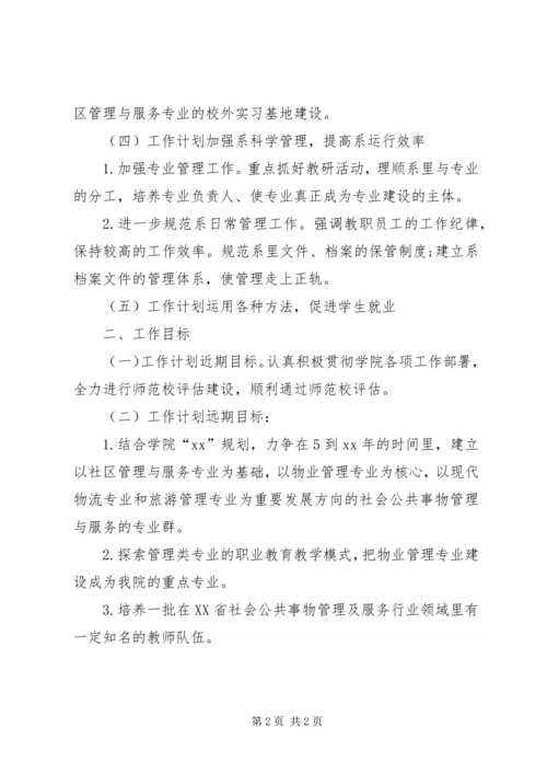 社区管理系副主任工作计划范文.docx
