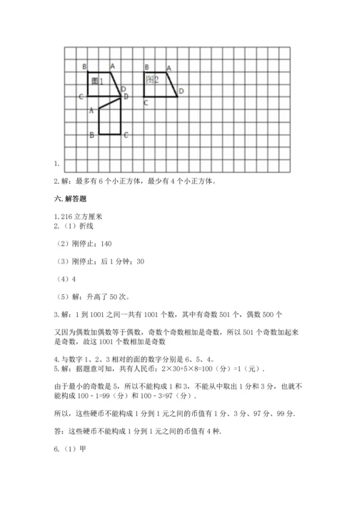 人教版五年级下册数学期末测试卷附参考答案（培优b卷）.docx