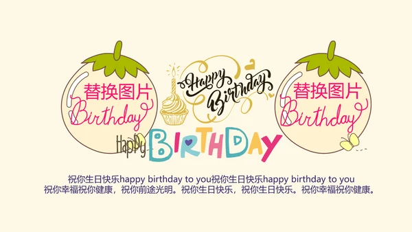 橙色生日快乐电子相册动态PPT模板