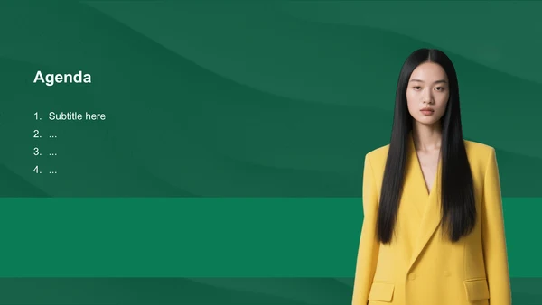 绿色时尚/奢华服装时尚商务培训PPT主题
