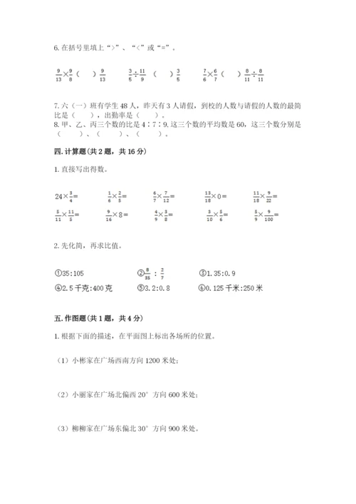 小学六年级上册数学期末测试卷带答案（典型题）.docx