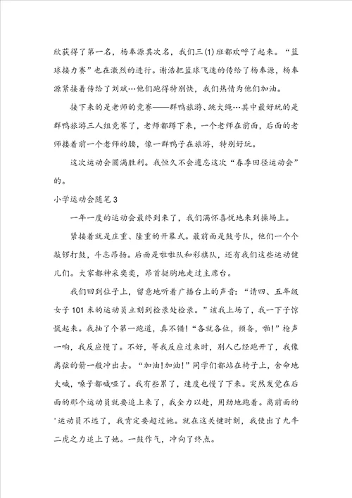 小学运动会随笔