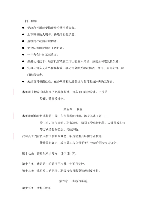 公司员工管理标准手册文档.docx