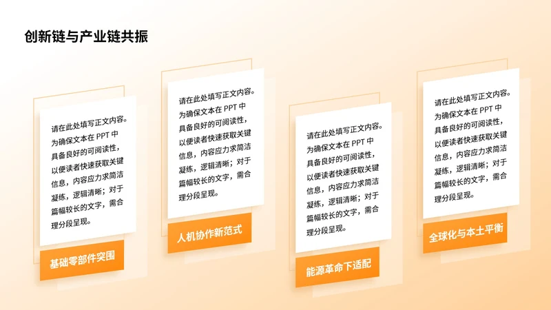 橙色简约风4项列表PPT单页