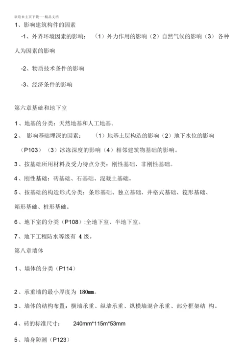 房屋建筑学知识点整理.docx