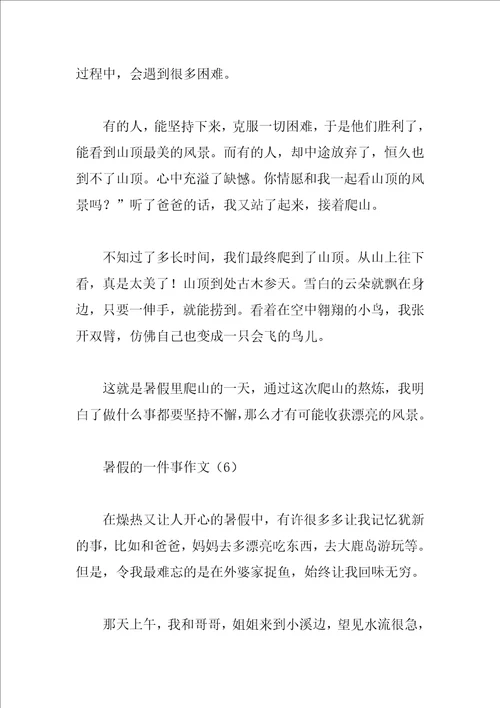 暑假的一件事作文