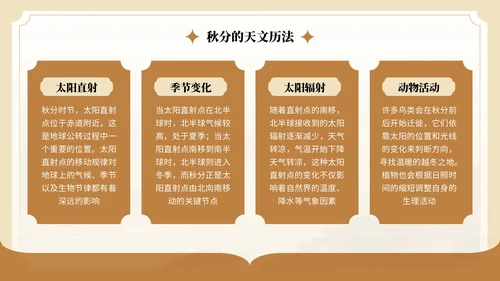 棕色中国风秋分节气介绍PPT模板