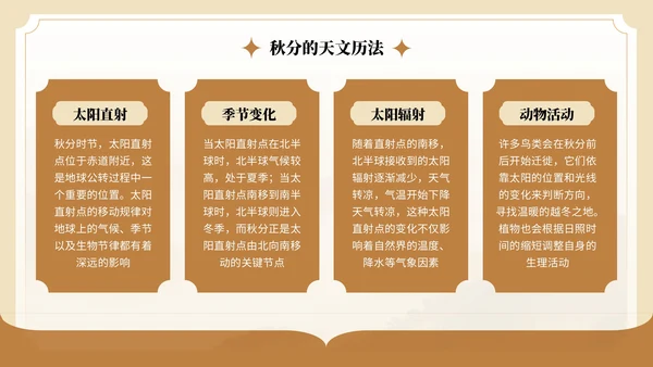 棕色中国风秋分节气介绍PPT模板