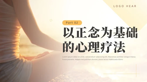 橙色简约风商务正念减压疗法培训PPT模板