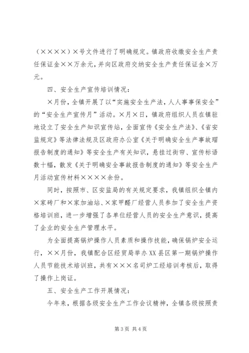 乡镇安全生产工作总结汇报安全工作总结_1.docx