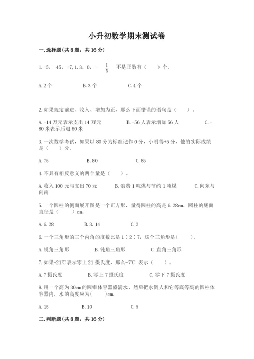 小升初数学期末测试卷【考点精练】.docx