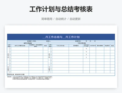 工作计划与总结考核表