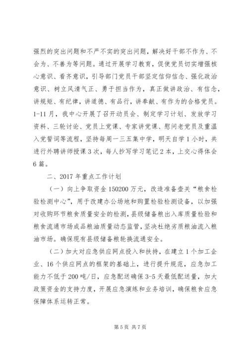 粮食管理中心XX年工作总结XX年重点工作计划.docx