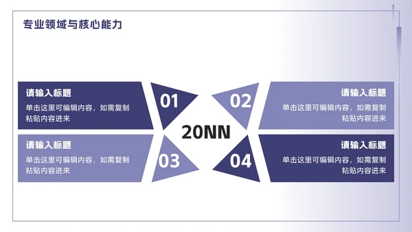 紫色简约渐变我的专业旅程自我介绍PPT模板