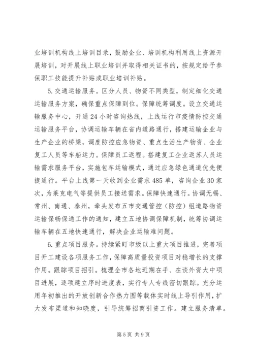 疫情形势下助力企业复工复产情况报告.docx