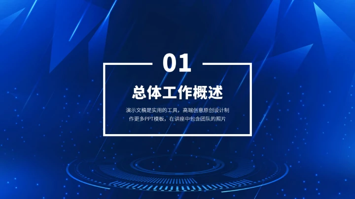 蓝色高端工作汇报年终述职总结PPT模板