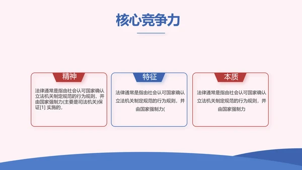 蓝色创意法律宣传知识动态PPT模板