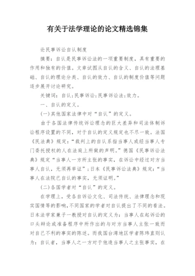 有关于法学理论的论文精选锦集.docx