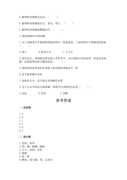 教科版一年级下册科学期末测试卷含完整答案【网校专用】.docx