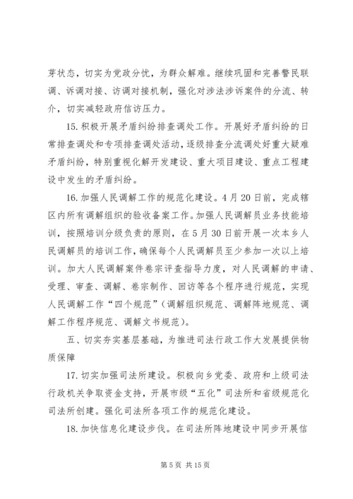 篇一：XX年司法行政工作计划（司法所工作计划）.docx