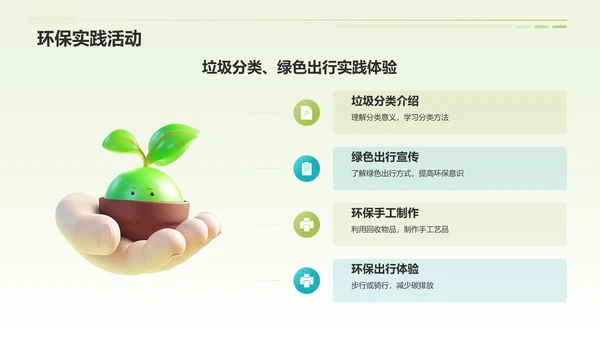 绿色3D风世界地球日PPT模板