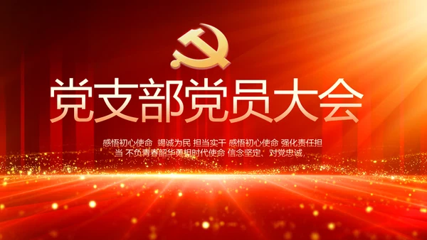党支部党员大会工作总结汇报动态PPT