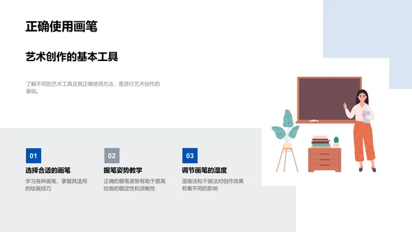 美术创作教学课程PPT模板