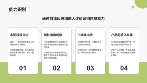 绿色插画风职业兴趣与能力探索PPT模板