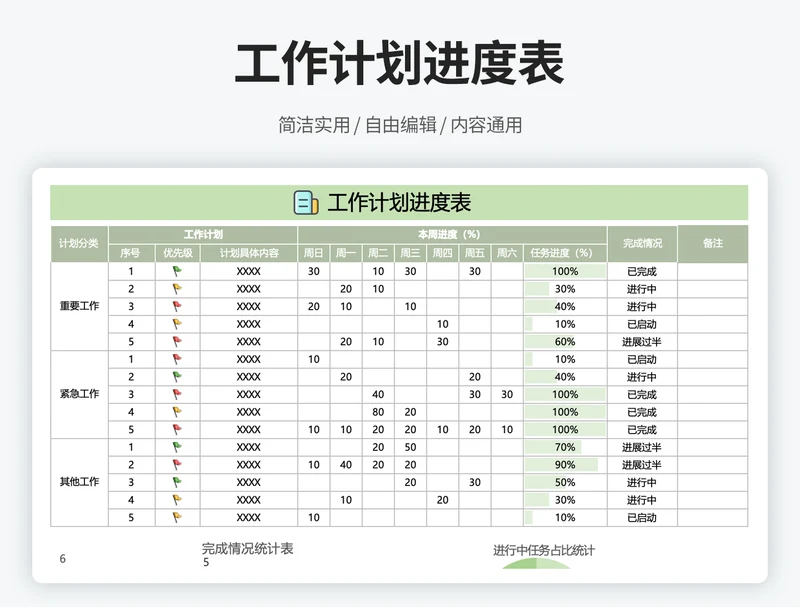 工作流程进度表