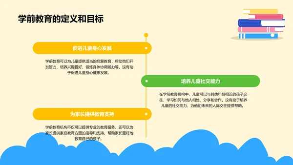 黄色卡通插画激发幼儿学习的火花PPT模板