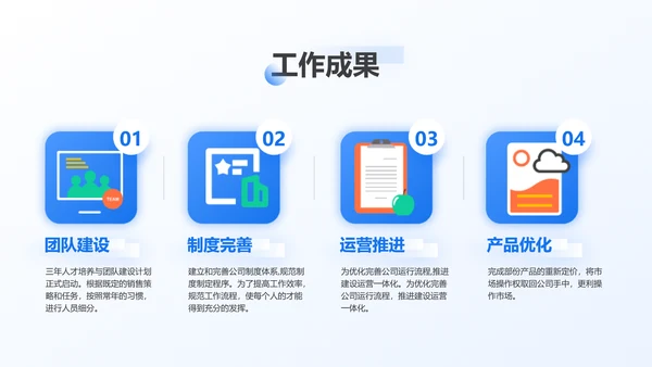 小清新清透蓝玻璃拟态风年终总结汇报PPT