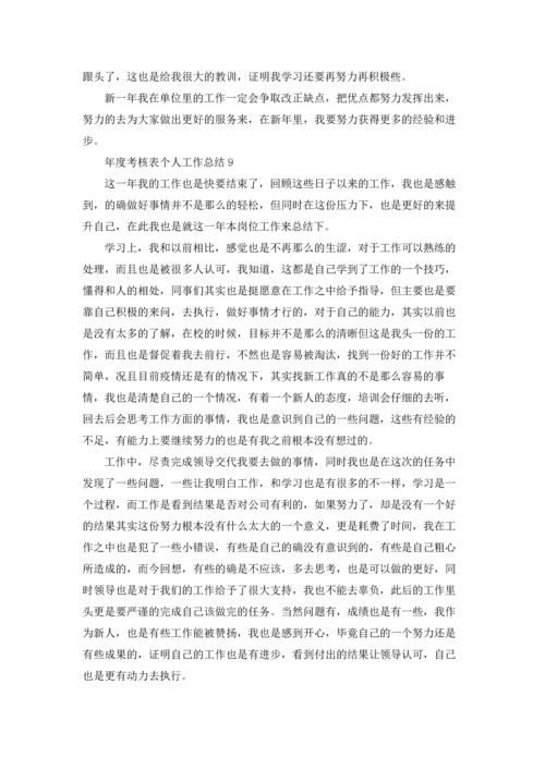 年度考核表个人工作总结15篇.docx