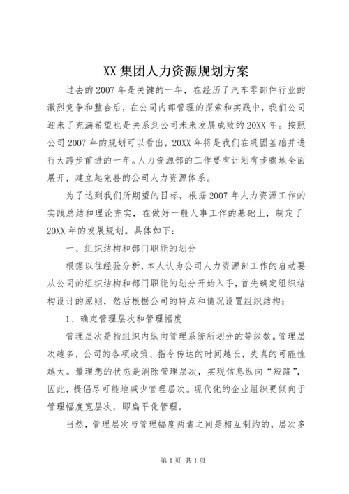 XX集团人力资源规划方案 (4).docx