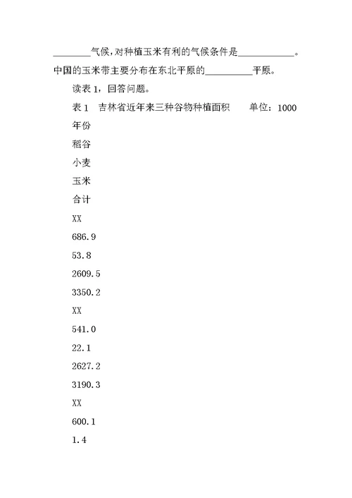 XX届高考地理考点区域农业发展  ——以我国东北地区为例整合复习教案