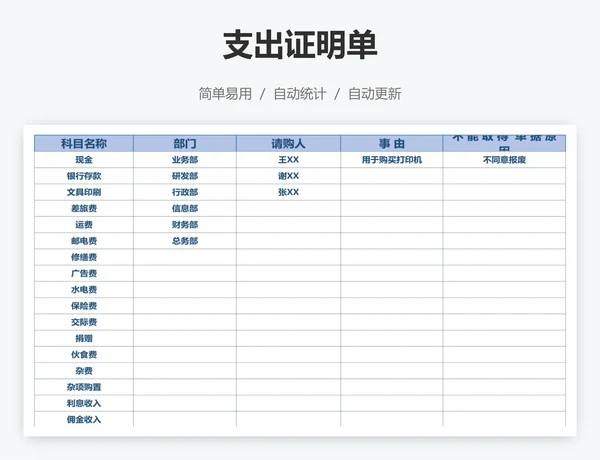 支出证明单