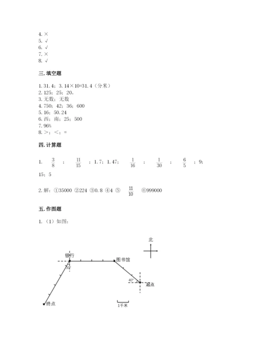 人教版数学六年级上册期末测试卷含完整答案（全优）.docx