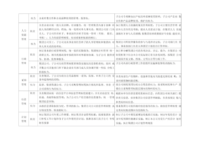 集团与子公司职责权力分权管理手册.docx