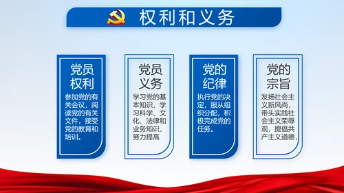 蓝色党建党支部年年终总结学习教育PPT