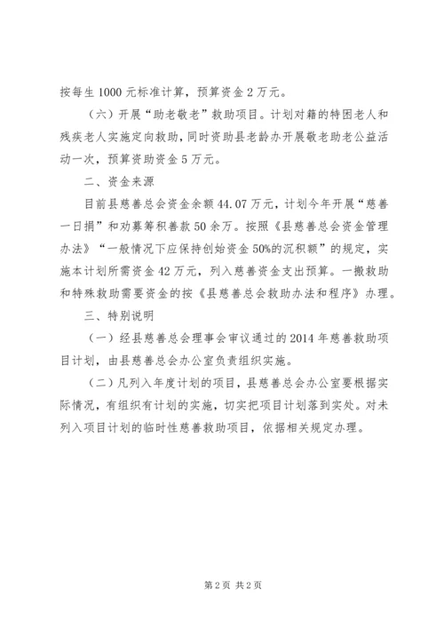 慈善总会救助工作计划.docx