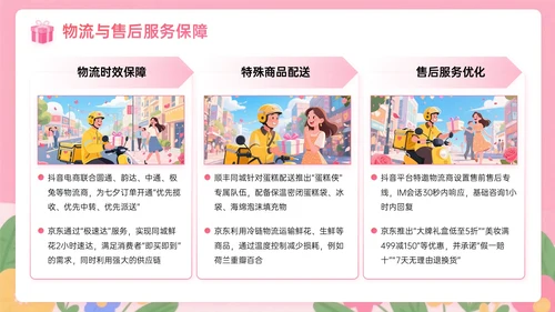 粉色插画风七夕促销浪漫狂欢购营销方案PPT模板