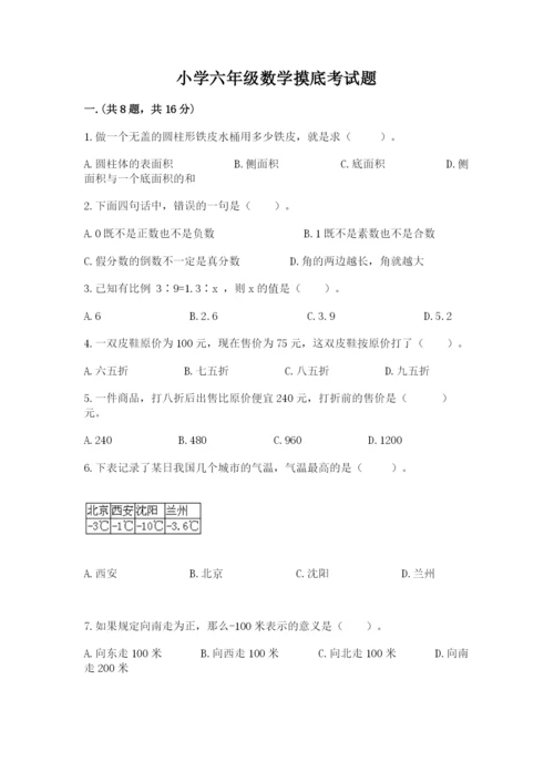 小学六年级数学摸底考试题附答案（完整版）.docx