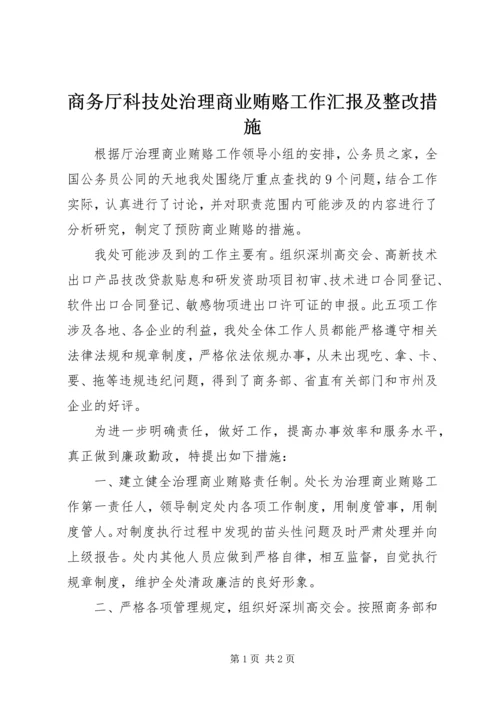 商务厅科技处治理商业贿赂工作汇报及整改措施.docx