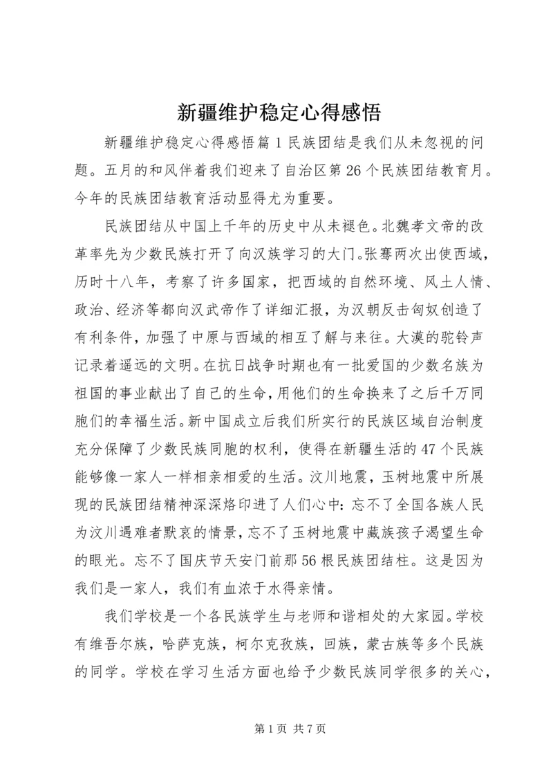 新疆维护稳定心得感悟.docx